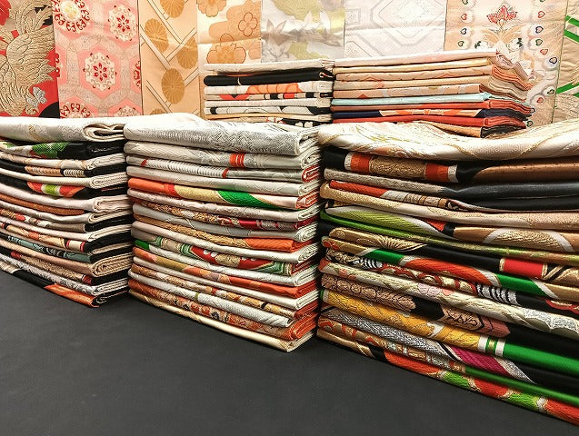 平和屋着物■袋帯 西陣 まとめて100点 鳳凰 鶴 鴛鴦 孔雀羽 人物 蝶 風景 更紗 七宝 正倉院 駒刺繍 金銀糸 未使用品あり 全て正絹 mmm960