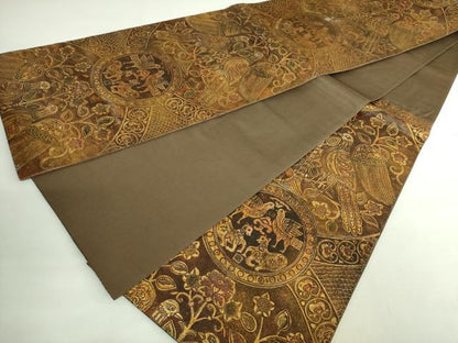 平和屋本店●極上　六通柄袋帯　金唐革　鳥獣花文　金彩　逸品　DZAB2664kh6