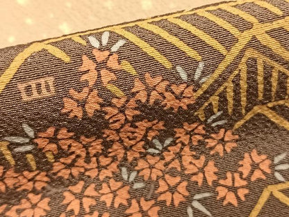 平和屋着物●訪問着 風景花文 暈し染め 金彩 正絹 逸品 AABD8667fy
