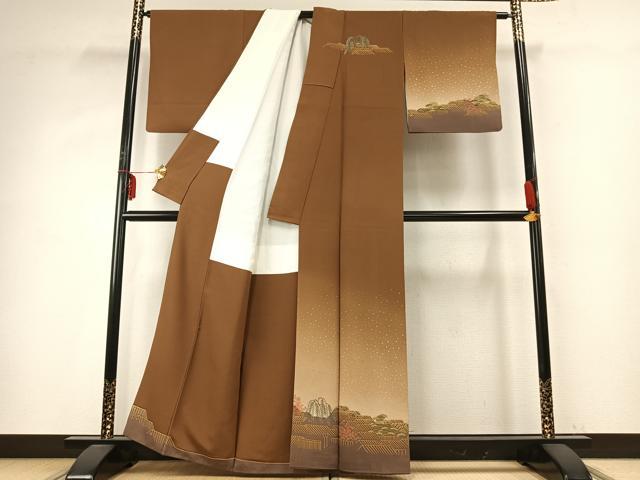 平和屋着物●訪問着 風景花文 暈し染め 金彩 正絹 逸品 AABD8667fy