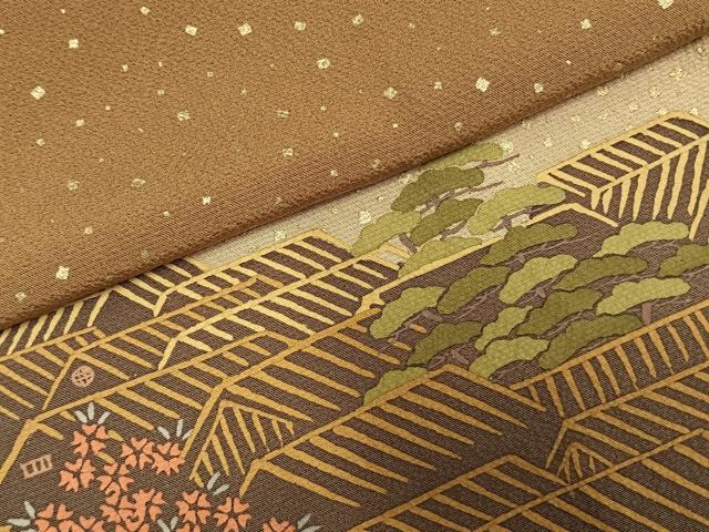 平和屋着物●訪問着 風景花文 暈し染め 金彩 正絹 逸品 AABD8667fy