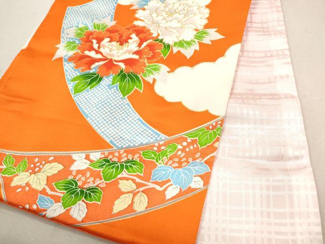 平和屋着物[]お宮参り　女の子　祝着　産着　初着　のしめ　駒刺繍　束ね熨斗鈴草花文　金彩　逸品　CABB2047ze