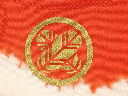 平和屋着物[]お宮参り　女の子　祝着　産着　初着　のしめ　絞り　冊子御所車草花文　逸品　CABB2048ze
