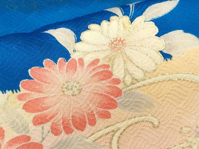 平和屋着物[]七五三　女の子　７歳　祝着　四つ身　長襦袢セット　草花文　金彩　逸品　CABB2064ze