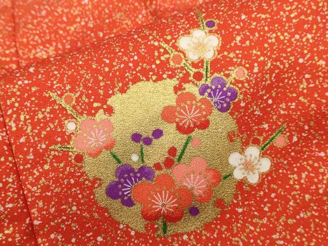 平和屋着物[]七五三　女の子　３歳　祝着　被布　雪輪舞蝶草花文　金彩　洗える着物　CABB2054ze