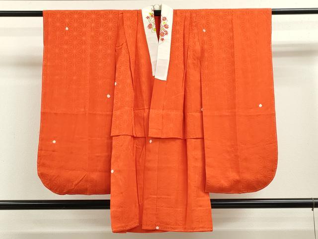 平和屋着物[]七五三　女の子　７歳　祝着　四つ身　長襦袢セット　絞り　駒刺繍　花車文　金彩　逸品　CABB2058ze