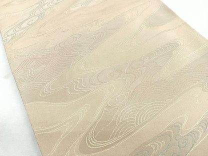 平和屋着物◎六通柄袋帯　流水文　金糸　正絹　逸品　CABB0849nb