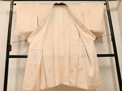 平和屋着物●長襦袢　無双仕立て　作家物　草花文　正絹　逸品　未使用　AABE0742ph