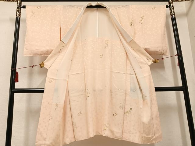平和屋着物●長襦袢　無双仕立て　作家物　草花文　正絹　逸品　未使用　AABE0742ph