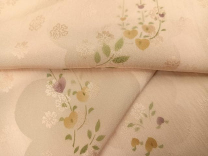 平和屋着物●長襦袢　無双仕立て　作家物　草花文　正絹　逸品　未使用　AABE0742ph