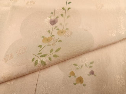 平和屋着物●長襦袢　無双仕立て　作家物　草花文　正絹　逸品　未使用　AABE0742ph