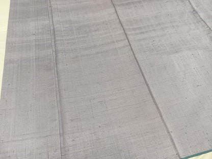 平和屋着物●結城紬　色無地　牡丹鼠色　正絹　逸品　AABE0745ph