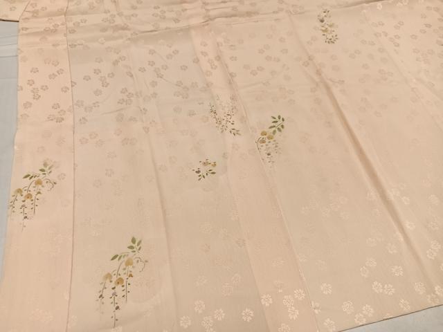 平和屋着物●長襦袢　無双仕立て　作家物　草花文　正絹　逸品　未使用　AABE0742ph