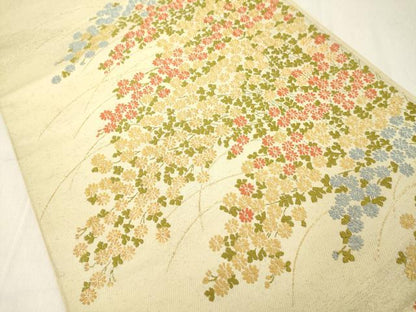平和屋着物◎太鼓柄袋帯 菊尽くし 金糸 正絹 逸品 DABA5010cd