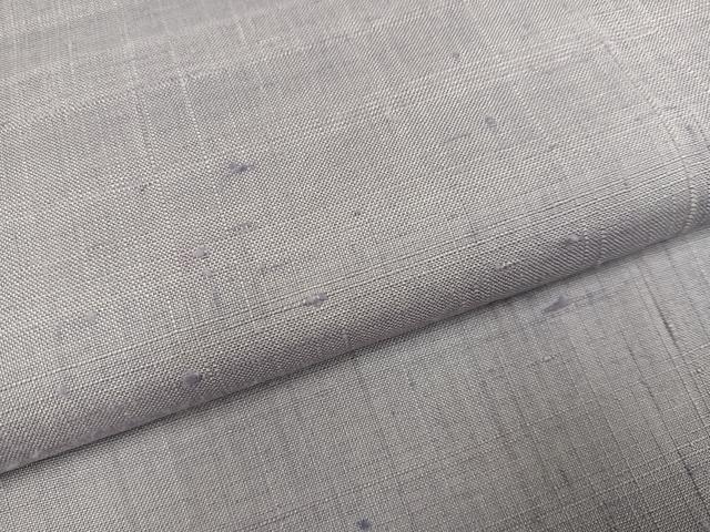 平和屋着物●結城紬　色無地　牡丹鼠色　正絹　逸品　AABE0745ph