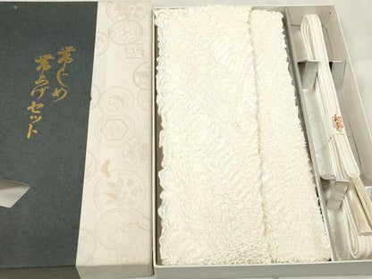 平和屋着物●和装小物　帯締め・帯揚げセット　礼装用　中抜き絞り　組紐　逸品　未使用　DAAV8498zzz
