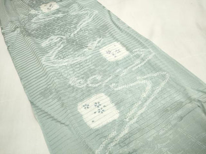 平和屋着物＊夏物　和装小物　帯締め・帯揚げセット　絽　流水色紙花文　逸品　未使用　DAAV8480zzz