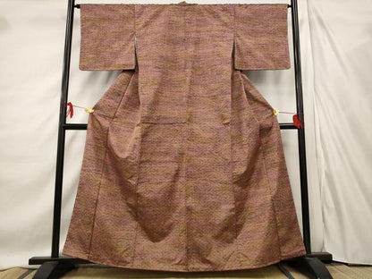 平和屋着物■上質な紬 紗綾形文様 正絹 逸品 未使用 AABE1413st