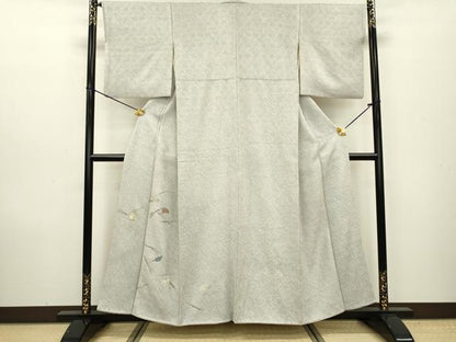 平和屋着物▼訪問着　刺繍　絞り　吹き寄せ文　正絹　逸品　DAAZ6390fe