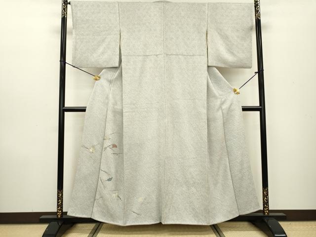 平和屋着物▼訪問着　刺繍　絞り　吹き寄せ文　正絹　逸品　DAAZ6390fe