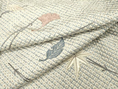 平和屋着物▼訪問着　刺繍　絞り　吹き寄せ文　正絹　逸品　DAAZ6390fe