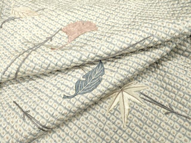 平和屋着物▼訪問着　刺繍　絞り　吹き寄せ文　正絹　逸品　DAAZ6390fe
