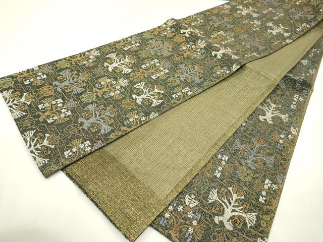 平和屋着物▽全通柄袋帯 スリーシーズン 春夏秋 抽象文様 金糸