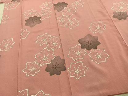 平和屋着物●上質な小紋　舞花文　正絹　逸品　AABD8704fy