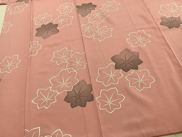 平和屋着物●上質な小紋　舞花文　正絹　逸品　AABD8704fy