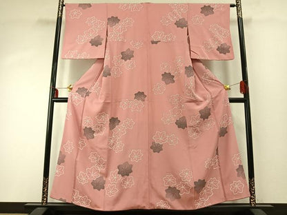 平和屋着物●上質な小紋　舞花文　正絹　逸品　AABD8704fy