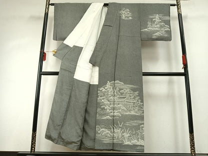 平和屋着物●訪問着　作家物　風景文　正絹　逸品　AABD8726fy