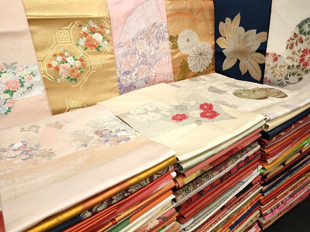 平和屋本店■名古屋帯 まとめて100点 鳳凰 花柄 刺繍 金糸 銀糸 など 着用可能多数 未使用品あり 全て正絹 se3815