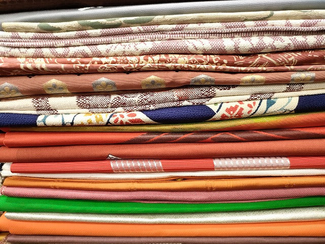 平和屋本店■名古屋帯 まとめて100点 鴛鴦 鳥 薔薇 花柄 吉野間道 手描き 刺繍 金銀糸 など 着用可能多数 未使用品あり 全て正絹 se3817