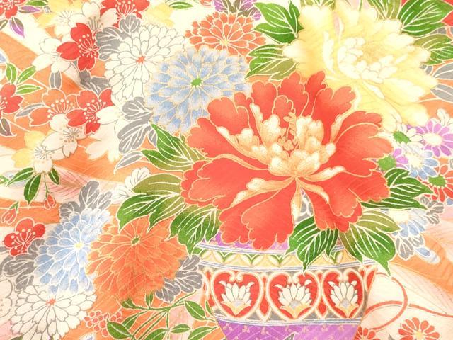 平和屋着物[]お宮参り　女の子　祝着　産着　初着　のしめ　孔雀羽根陶器花文　金彩　逸品　DAAY3409ma