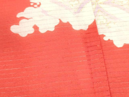 平和屋着物＊夏物　お宮参り　女の子　祝着　産着　初着　のしめ　絽　駒刺繍　御所車花文　暈し染め　金彩　逸品　DAAY3414ma