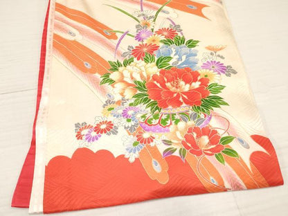 平和屋着物[]お宮参り　女の子　祝着　産着　初着　のしめ　孔雀羽根陶器花文　金彩　逸品　DAAY3409ma