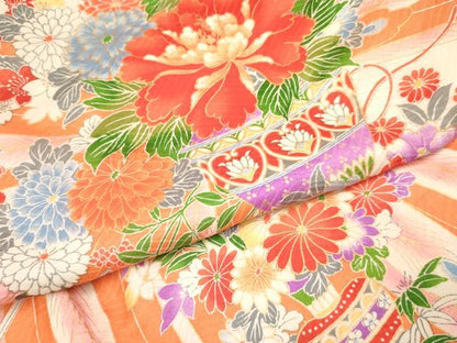 平和屋着物[]お宮参り　女の子　祝着　産着　初着　のしめ　孔雀羽根陶器花文　金彩　逸品　DAAY3409ma