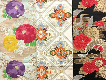 平和屋着物■袋帯 西陣 まとめて100点 鳳凰 鶴 尾長鳥 向い鳥 人物 蝶 風景 更紗 松竹梅 七宝 正倉院 金銀糸 未使用品あり 全て正絹 mmm965