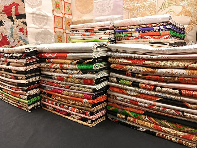 平和屋着物■袋帯 西陣 まとめて100点 鳳凰 鶴 向かい孔雀 尾長鳥 人物 蝶 更紗 松竹梅 花柄 正倉院 金銀糸 未使用品あり 全て正絹 mmm968