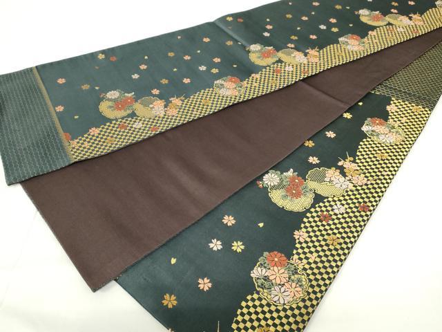 平和屋着物◎六通柄袋帯 雪輪花文 金糸 DAAZ9118qp