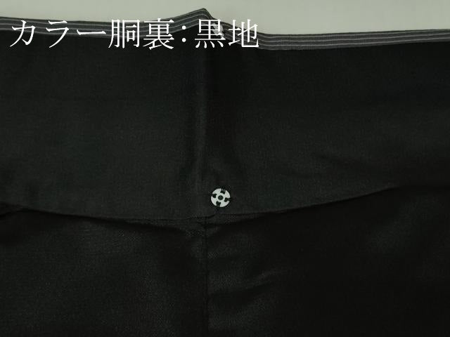 平和屋着物●極上　お召　縞　褐色×霞色　逸品　DZAB3533kh6