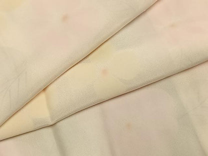 平和屋着物●長襦袢　袷　草花文　正絹　逸品　AABD8749fy