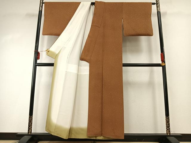 平和屋着物●上質な小紋　箔散らし文　正絹　逸品　AABD8776fy