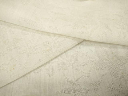 平和屋着物＊夏物　長襦袢　小千谷ちぢみ　反物　着尺　小千谷本麻紋紗　草花紋紗　小千谷織物　証紙付き　麻　逸品　未使用　DABA7046zzz