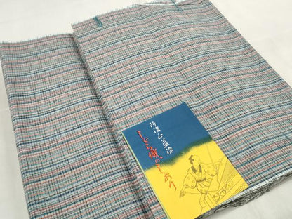平和屋着物∴夏物 阿波しじら織 浴衣 反物 着尺 縞 箱付き 綿 逸品 未使用 DABA7030zzz