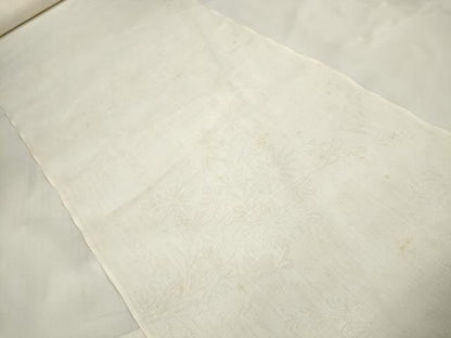平和屋着物＊夏物　長襦袢　小千谷ちぢみ　反物　着尺　小千谷本麻紋紗　草花紋紗　小千谷織物　証紙付き　麻　逸品　未使用　DABA7046zzz