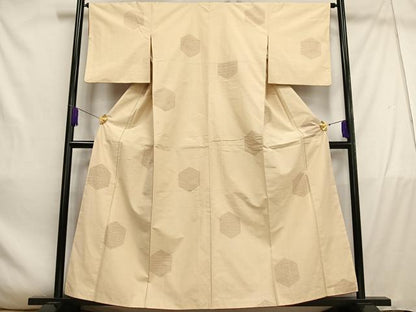 平和屋着物■上質な紬　亀甲文　正絹　逸品　AABE0393oa
