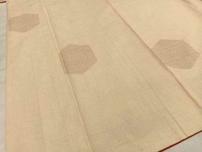 平和屋着物■上質な紬　亀甲文　正絹　逸品　AABE0393oa