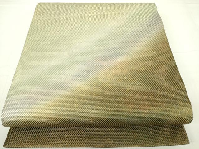 平和屋着物▼六通柄袋帯　霞文　金糸　正絹　逸品　DAAY9842az