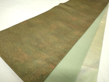 平和屋着物▼六通柄袋帯　霞文　金糸　正絹　逸品　DAAY9842az